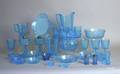 Blue pressed glass tableware mid 19th c