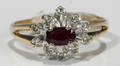 051333 GOLD DIAMOND  RUBY RING