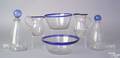 Two clear blown glass bowls early 19th c