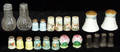 040332 VICTORIAN PORCELAIN  GLASS SALT  PEPPER SHAKE