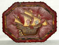 040294 LEATHER  COMPOSITION OCTAGONAL PLAQUE