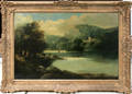 032214 BRITISH SCHOOL OIL ON CANVAS LAKE SCENE