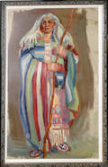 081379 JOSEPH WAANOGANO OIL ON CANVAS CHEROKEE