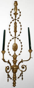 081367 ITALIAN STYLE GILT WOOD  METAL SCONCES