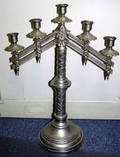 080268 GOTHIC STYLE 5LIGHT PLATED METAL CANDELABRA
