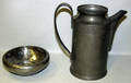 080267 PEWTER LEAF DESIGN PITCHER  HAMMERED BOWL