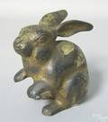 Cast iron and painted rabbit