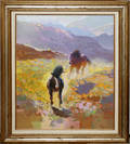 062272 ARMAND MERIZON OIL ON BOARD WILD HORSES