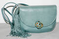 061397 JUDITH LEIBER TURQUOISE REPTILE LEATHER BAG