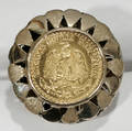 052228 MEXICAN GOLD PESOS COIN RING 1945 EAGLE