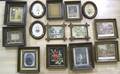 Fourteen miscellaneous walnut and oak frames