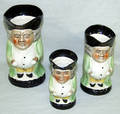 050305 STAFFORDSHIRE TOBY STYLE PORCELAIN PITCHERS