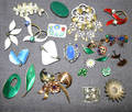 050292 COSTUME PIN GROUP INCLUDING STERLING SILVER