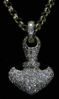 042310 18KT GOLD PAVE SET DIAMOND ANCHOR PENDANT