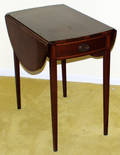 041404 PEMBROKE STYLE INLAID MAHOGANY TABLE