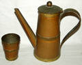 040355 MEXICAN COPPER  BRASS COFFEE POT  CUP