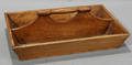 040353 PRIMITIVE DIVIDED WOOD TRAY W SPINDLE HANDLE