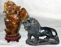 031447 CHINESE SOAPSTONE URN  STONE FIGURE OF A LION