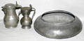 030304 PEWTER JARDINIERE  DUTCH PEWTER TANKARDS TWO