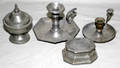 030302 PEWTER COVERED BOWL SALT DIP  CHAMBERSTICKS
