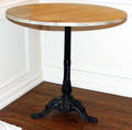 081437 FRENCH MARBLE  CAST IRON CAF TABLE