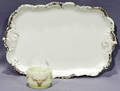 081420 VICTORIAN CUSTARD GLASS TRAY  MUSTARD POT