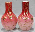 081416 VICTORIAN PEACH BLOW GLASS VASES