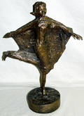 080328 MARY VALPEY BRONZE SCULPTURE DANCER W CAPE