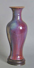 Chinese export vase with flambe glazing