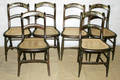 072342 AMERICAN OAK CHAIRS SLAT BACKS  CANED SEATS