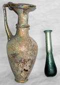 062316 GREEK  ROMAN ANCIENT GLASS BOTTLE  EWER