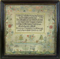 English silk on linen sampler dated 1793