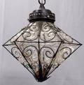 051427 GLASS  METAL STARFORM LIGHT FIXTURE