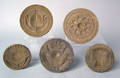 Five carved buttermolds 19th c
