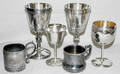 050344 ANTIQUE SILVER GOBLETS  COMPOTE