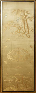 042367 SILK  GOLD COLORED THREAD CHINESE WALL PANEL