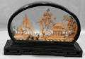 042371 CHINESE CORK CARVING IN DISPLAY CASE