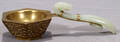 041426 CHINESE BRASS  JADEHANDLED DISH