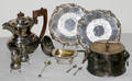 031483 SHEFFIELD SILVERPLATE TRIVETS POT AND OTHERS