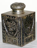 031473 AUSTRIAN SILVER TEA CADDY H 4 12