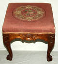 030353 FRENCH HAND CARVED WALNUT FOOT STOOL C1880