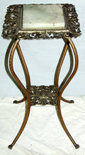 030338 VICTORIAN FILIGREE BRASS  ONYX PLANT STAND