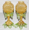 081473 VENETIAN BLOWN GLASS VASES PAIR