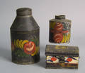 Two toleware caddies 19th c