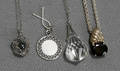 080351 SILVER NECKLACES W PENDANTS  STERLING CHARM