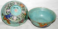 072366 CHINESE PORCELAIN LOW BOWLS W FOO LION RELIEF
