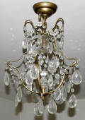 061469 BRASS  CRYSTAL SINGLELIGHT CHANDELIER