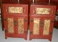 052353 CHINESE RED LACQUER  GILDED CABINETS