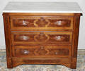 051469 VICTORIAN WALNUT DRESSER W MARBLE TOP
