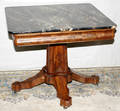 051466 AMERICAN EMPIRE MAHOGANY TABLE W MARBLE TOP